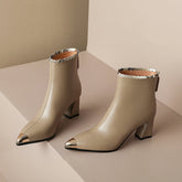 Irene Nude Cap Toe Boots Womens Newgew